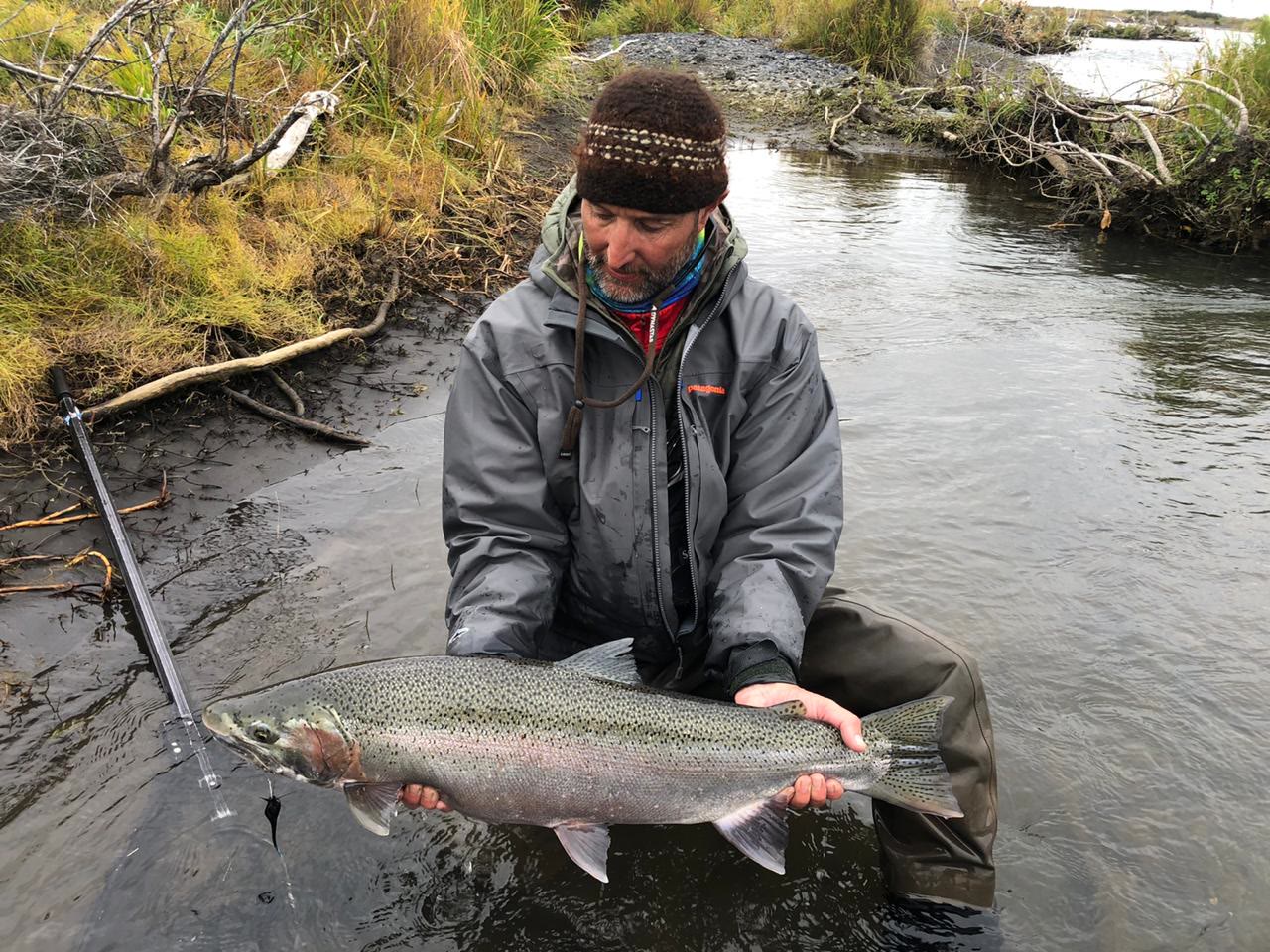 José Marti of Chile On The Fly with a chrome rainbow trout